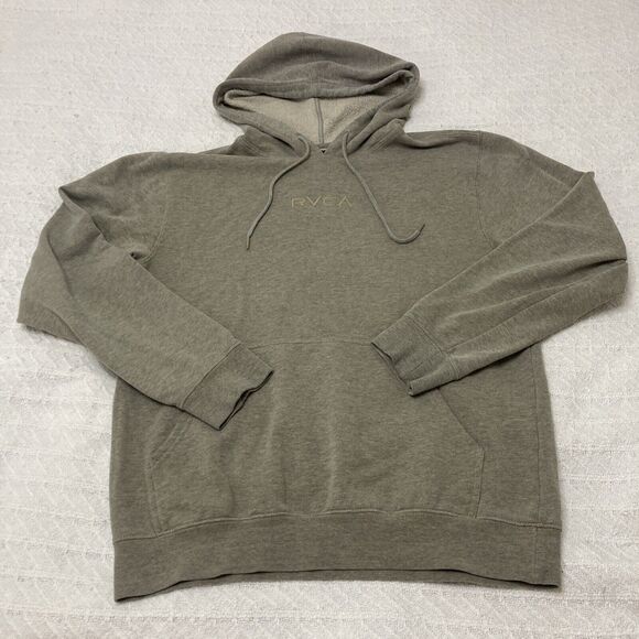 Men’s Medium RVCA Embossed Pullover Hoodie Beige - Picture 1 of 6